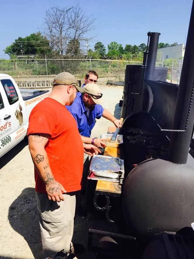 Jarrod's crew grilling at the shop